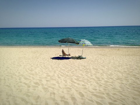 ombrelloni in riva al mare