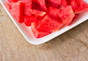 slices of watermelon on a plate