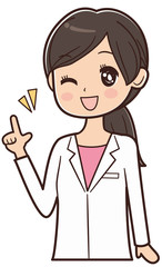 人差し指を立てるドクター