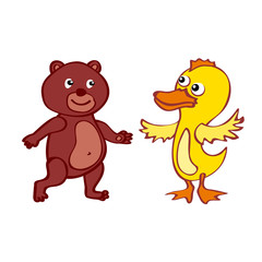 bear duck  Vector File EPS10 Hand-drawn cartoon