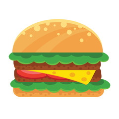 Vector Sandwich Flat Icon