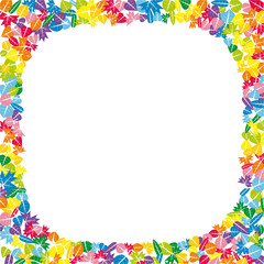 Obraz premium Colorful autumn frame made of leaves illustration