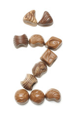 Lithuanian alphabet letter Ž arranged from chocolate sweets