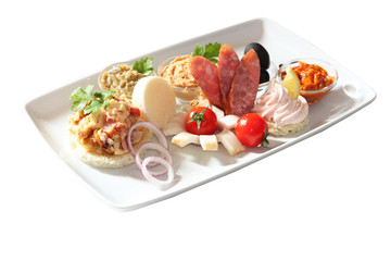 Delicious breakfast dish with various food