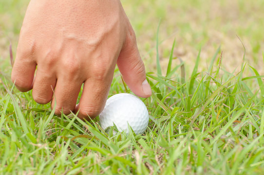 Close-up, Person holding golf ball