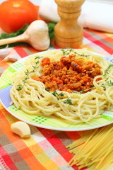 Pasta with bolognese sauce