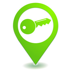 clef sur symbole localisation vert