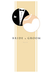 Wedding invitation, bride & groom, marriage