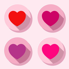 Colorful heart shape icon set