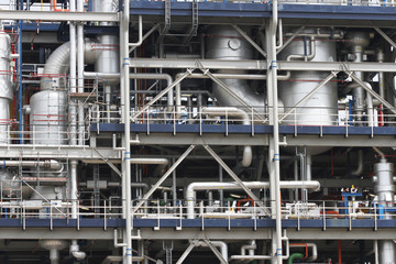Oil and gas refinery, pipelines