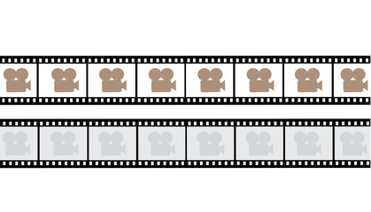 35 mm filmstrip isolated on white background