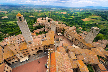 San Gimignano - Siena Tuscany Italy - obrazy, fototapety, plakaty