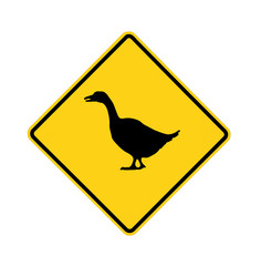 road sign - yellow - goose