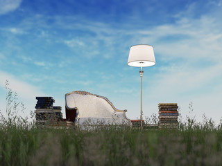 Reading place in the field