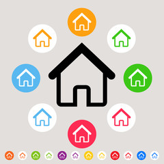 Homes - colorful vector icon set