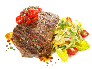 Steak mit Salat