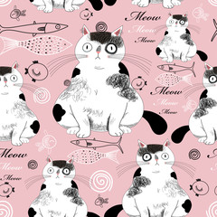 pattern with cats
