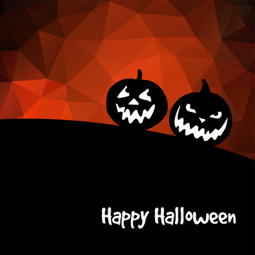 Halloween background, with pumpkins, vector illustration
