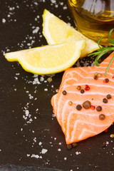 preparing salmon steak
