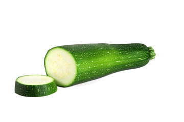 Fresh vegetable marrow. Isolated on white