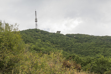 Fototapeta premium View from a slope on mountain top Mashuk, Pyatigorsk, Russia