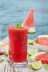 Watermelon juice. Healthy organic watermelon snack.