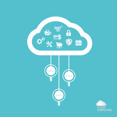 Cloud computing technology abstract scheme vector illustration