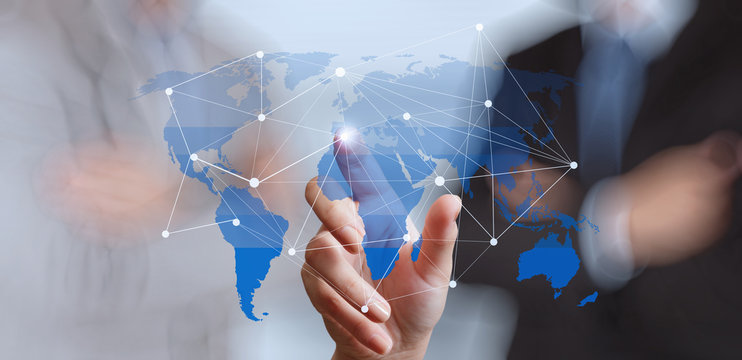 businessman working with new modern computer show social network