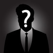 businessman silhouette with question mark sign