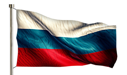 Russia National Flag Isolated 3D White Background