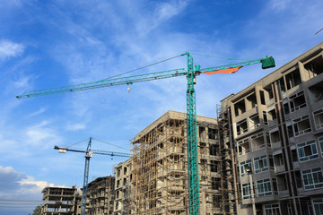 Fototapeta na wymiar Construction site with cranes