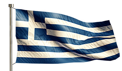 Obraz premium Greece National Flag Isolated 3D White Background