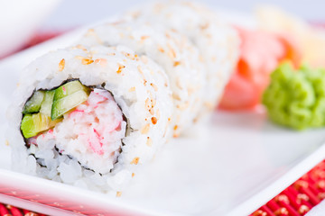 Sushi roll closeup
