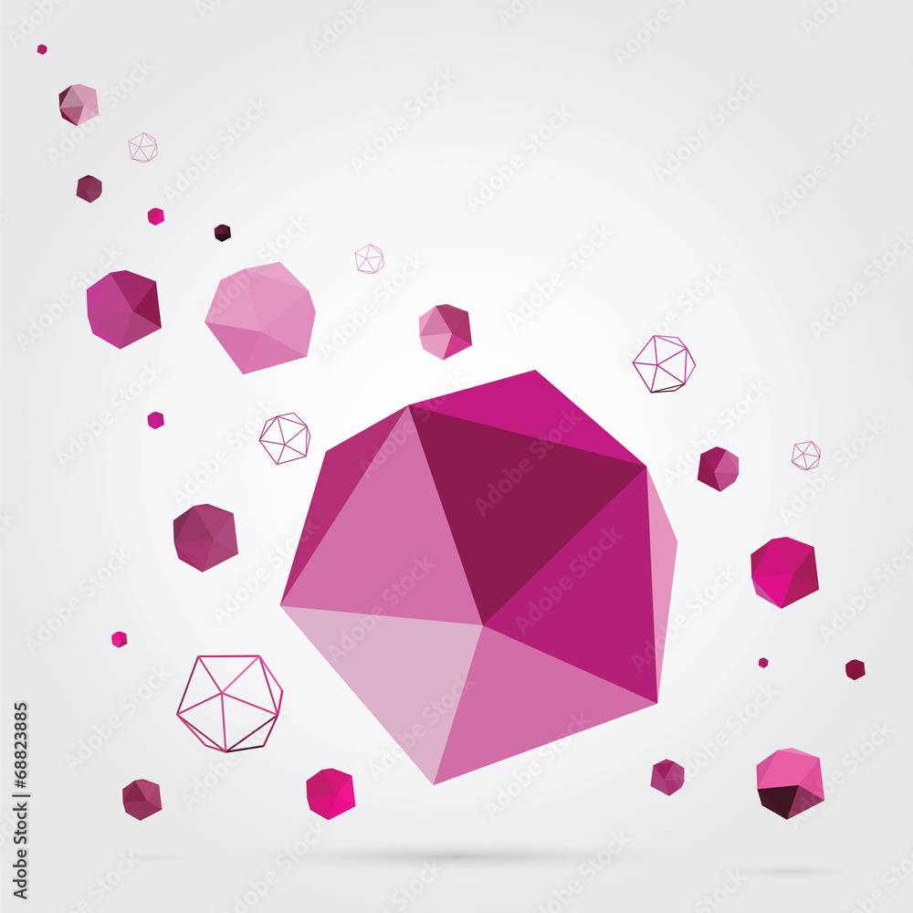 Sticker geometric background. 3d vector.