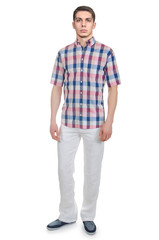 Man in fashion look isolated on white