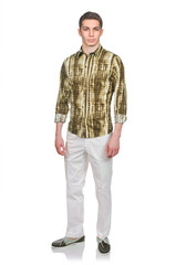 Man in fashion look isolated on white