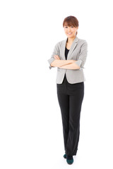 asian businesswoman on white background