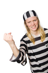 Funny prison inmate in concept