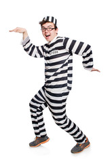Funny prison inmate in concept