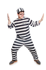 Funny prison inmate in concept