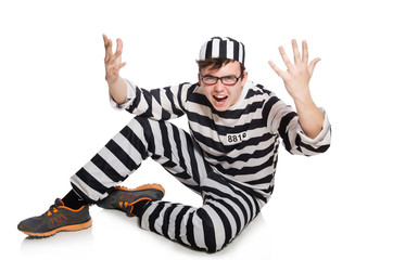 Funny prison inmate in concept