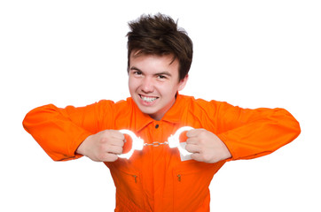 Funny prison inmate in concept
