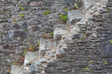 Stairs at an old castle wall