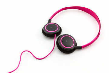 Pink headphones.