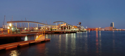Fototapeta premium Marina Port Vell and the Rambla del Mar, Barcelona