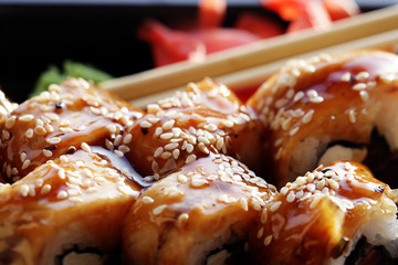 Japanese cuisine sushi rolls macro