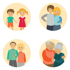 Flat modern design circle of life and love