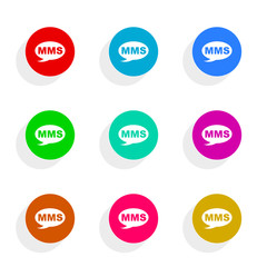 mms flat icon vector set