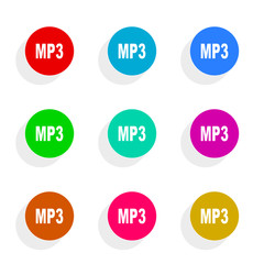 mp3 flat icon vector set