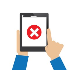 Fototapeta premium tablet computer with error icon